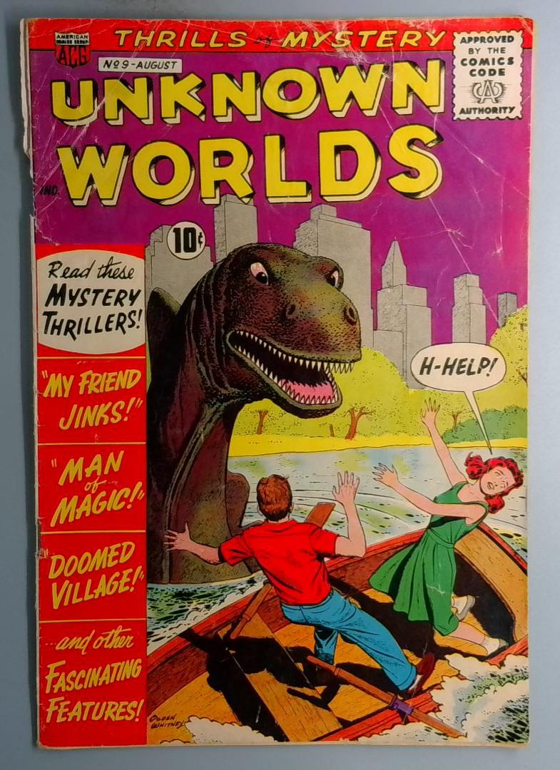Unknown Worlds #9 Top Staple Detached ACG 1961