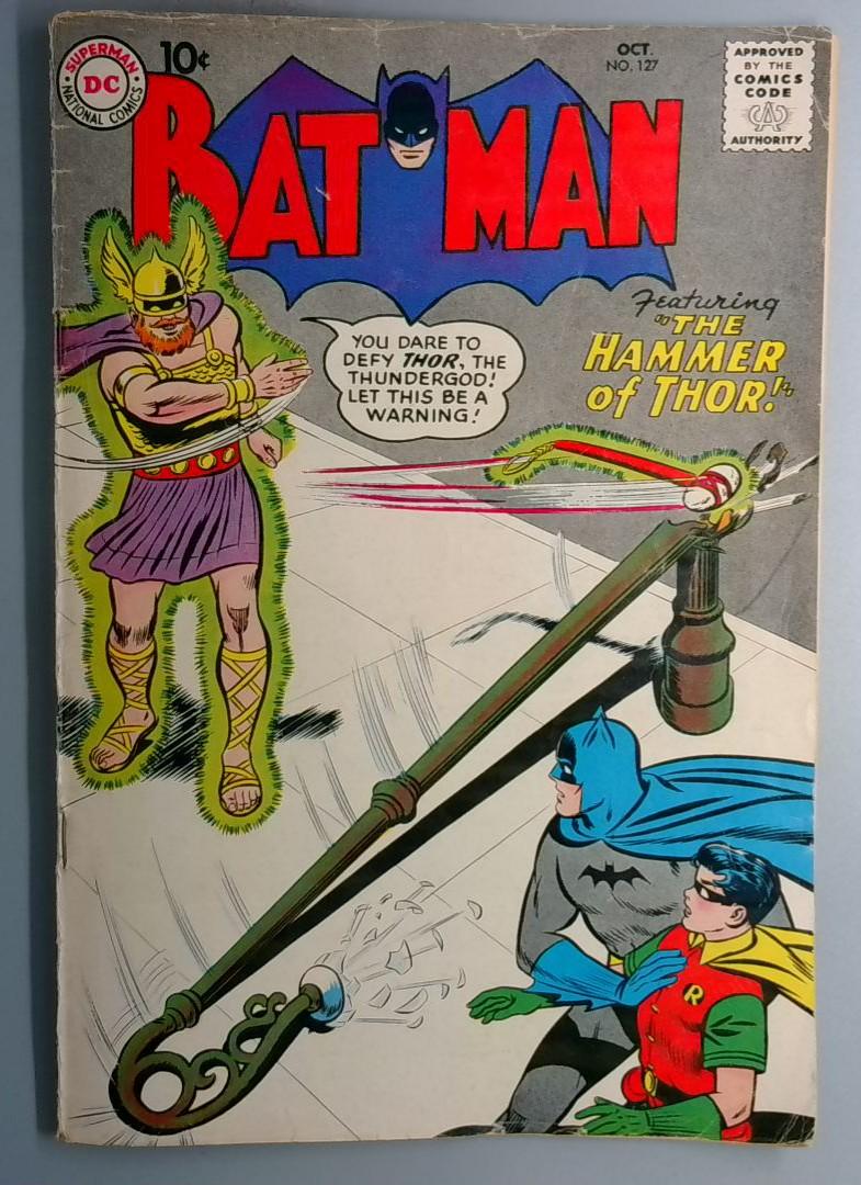 Batman #127 VG Batman Battles Thor DC 1959
