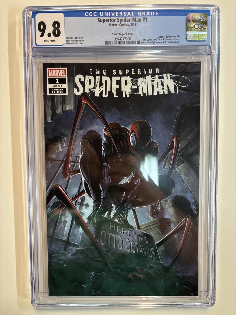 Superior Spider-Man #1 9.8 CGC Clayton Crain Marvel 2019