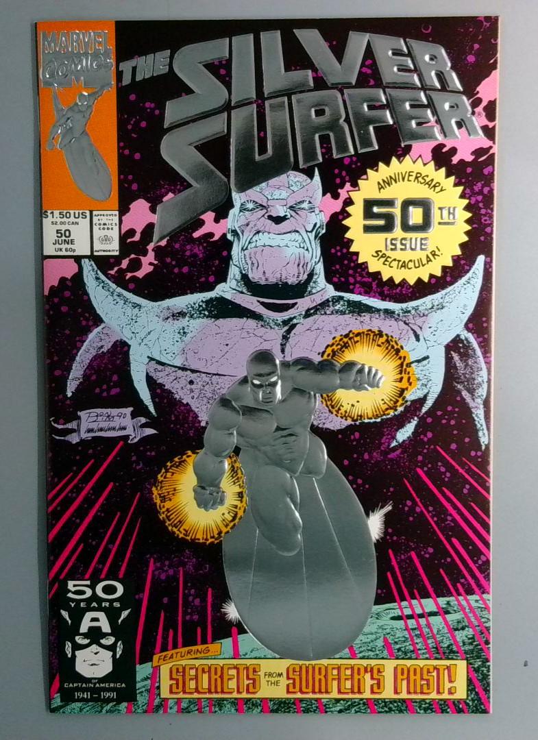Silver Surfer #50 NM Embossed Silver - Foil Cover Marvel 1991