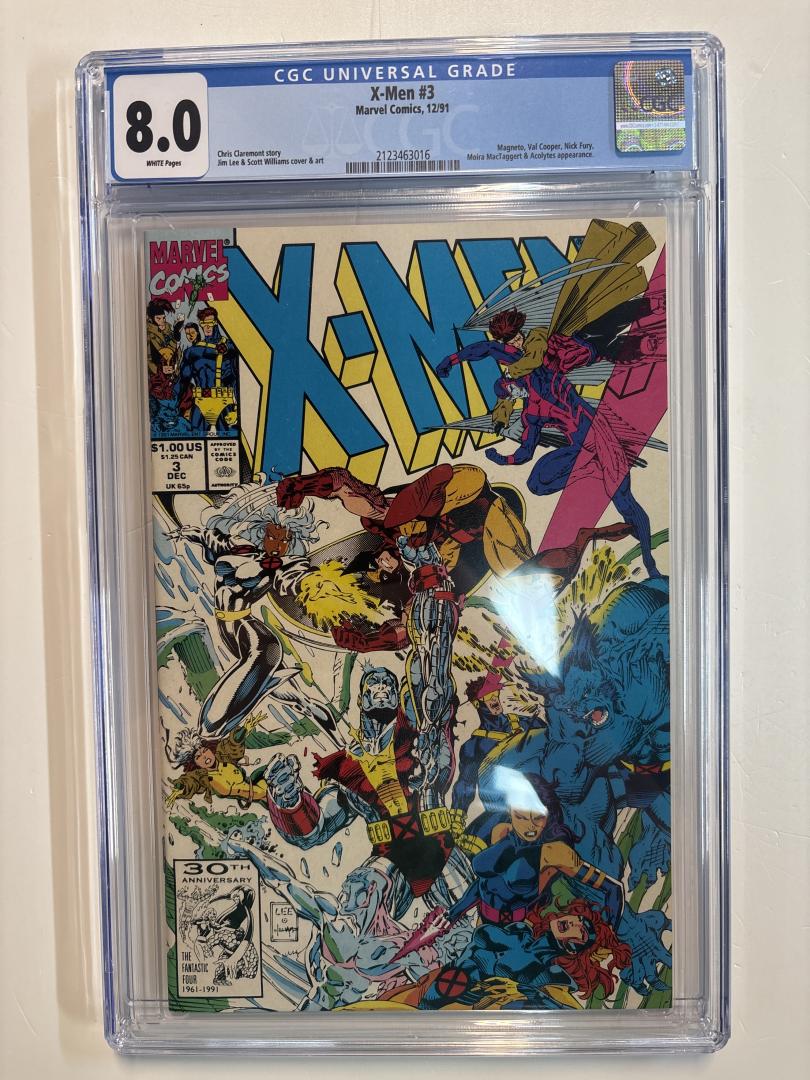 X-Men #3 8.0 CGC Direct Edition Marvel 1991