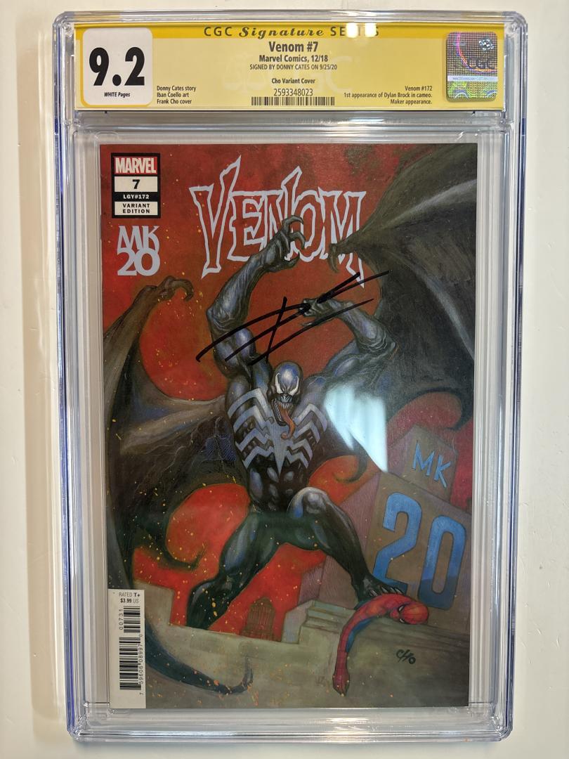 Venom #7 9.2 CGC Signature Series Frank Cho Cover Marvel 2018