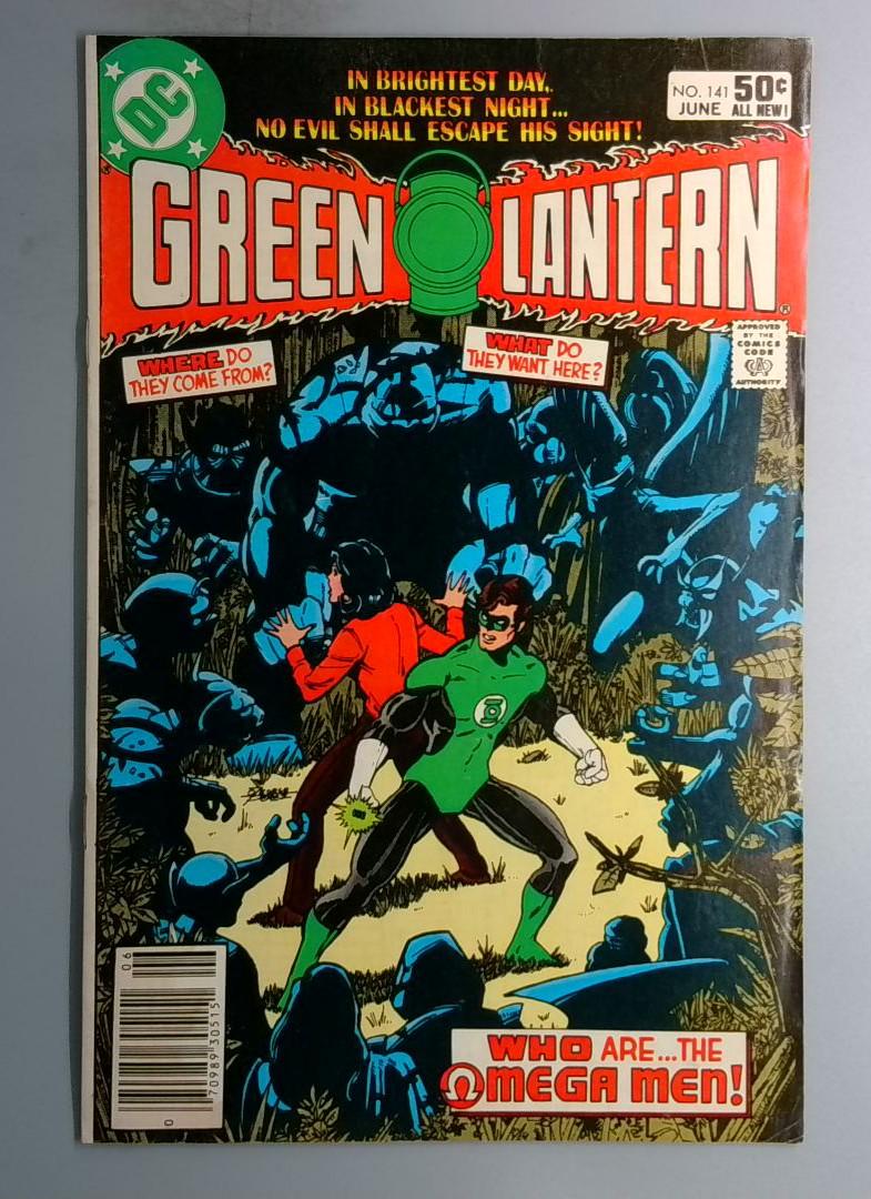 Green Lantern #141 1st Omega Men Newsstand, Stain on Back DC 1981