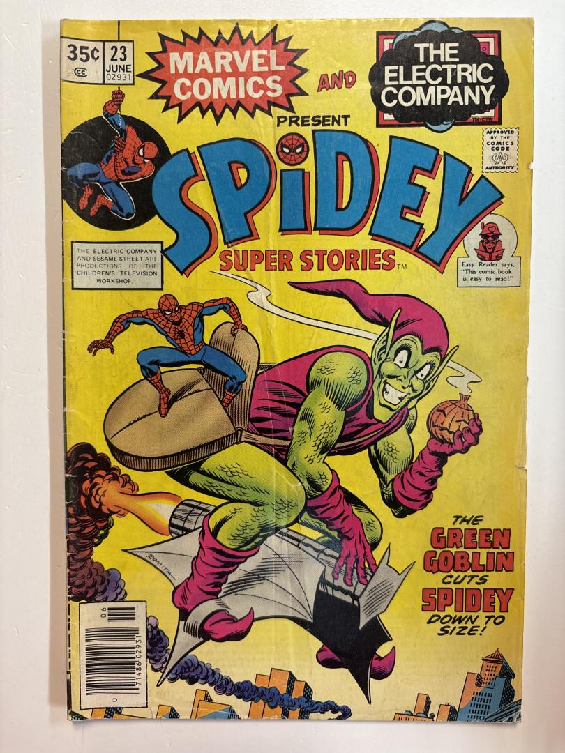 Spidey Super Stories #23 Spidey Stamp #7 - Green Goblin on the Back Cover