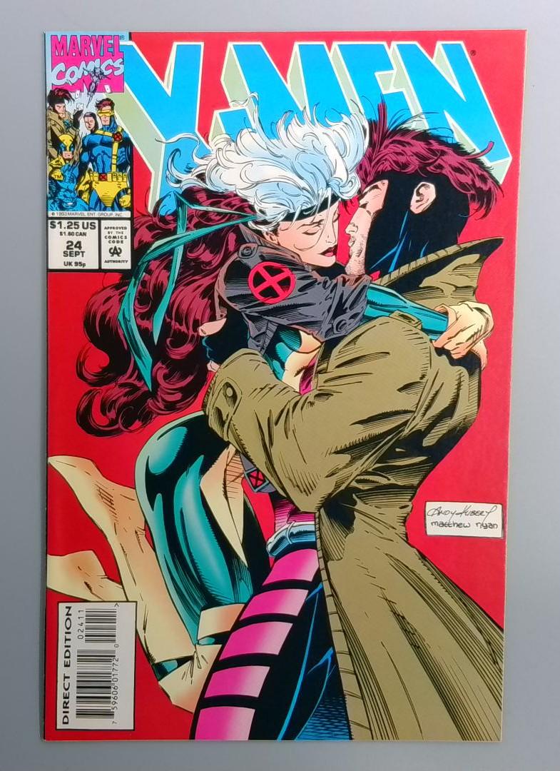 X-Men #24 NM Classic Rogue Gambit Kiss Cover Marvel 1993