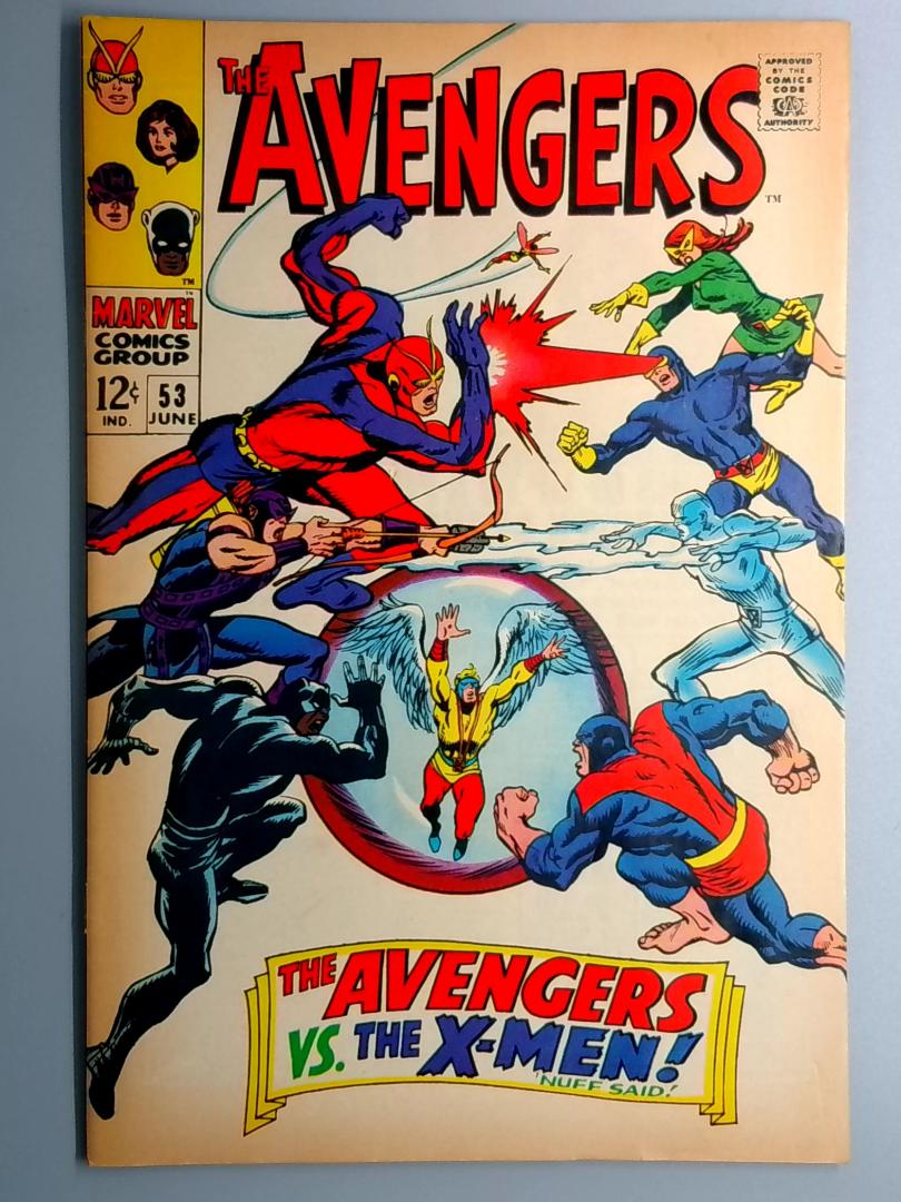 Avengers #53 VF- Classic Avengers Vs. X-Men Battle Cover Marvel 1968