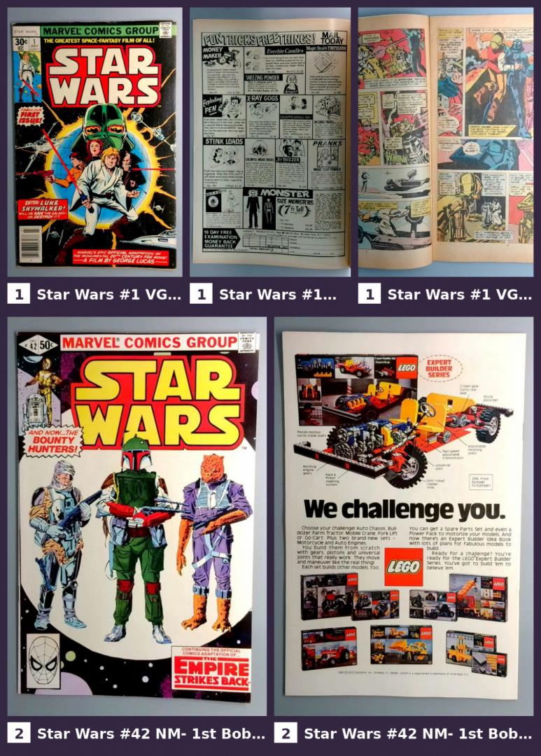 2 Star Wars Comics Lot Marvel 1977 1980