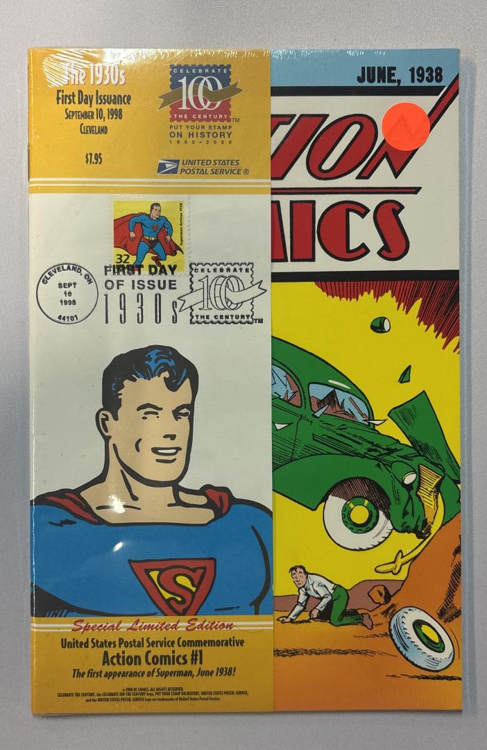 Action Comics #1 June 1938 First Appearance Superman USPS Commemorative Limited Edition Postal Service
