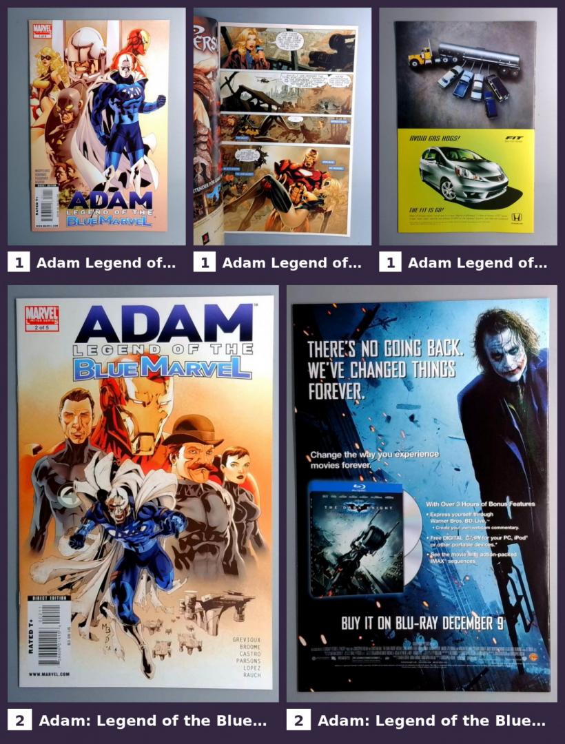 5 Adam Legend of the Blue Marvel Comics Lot Marvel 2008 2009