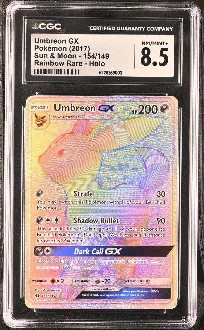 Umbreon GX - Sun & Moon - #154 - Rare Rainbow - Holofoil CGC 8.5 Pokemon