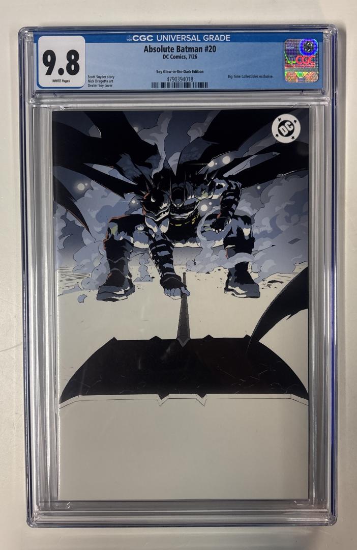 Absolute Batman #20 9.8 CGC Dexter Soy Glow-in-the-Dark Cvr DC Comics 2026