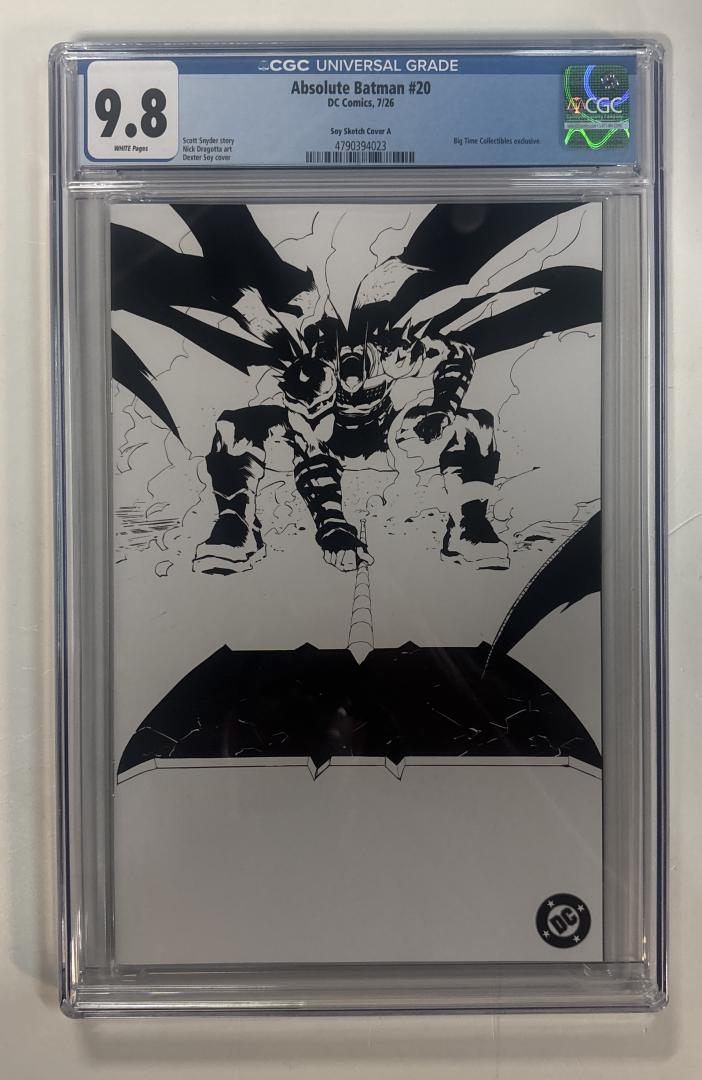 Absolute Batman #20 9.8 CGC Dexter Soy Sketch Cvr A Luffy Homage DC Comics 2026