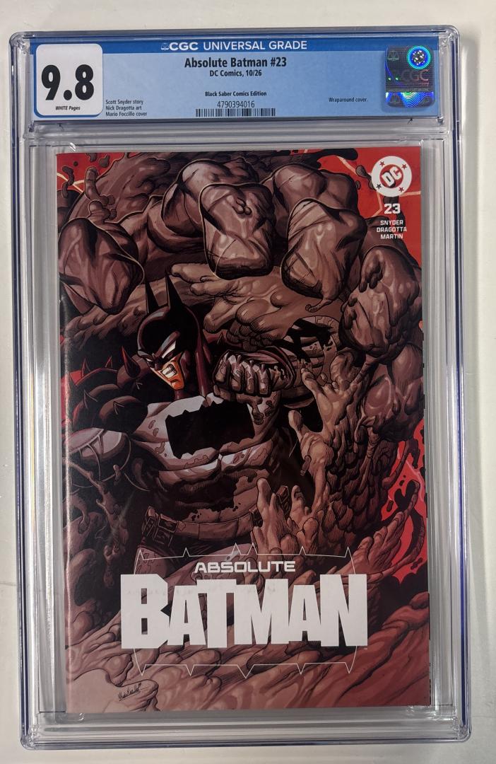 Absolute Batman #23 9.8 CGC Black Saber Comics Edition DC Comics 2026