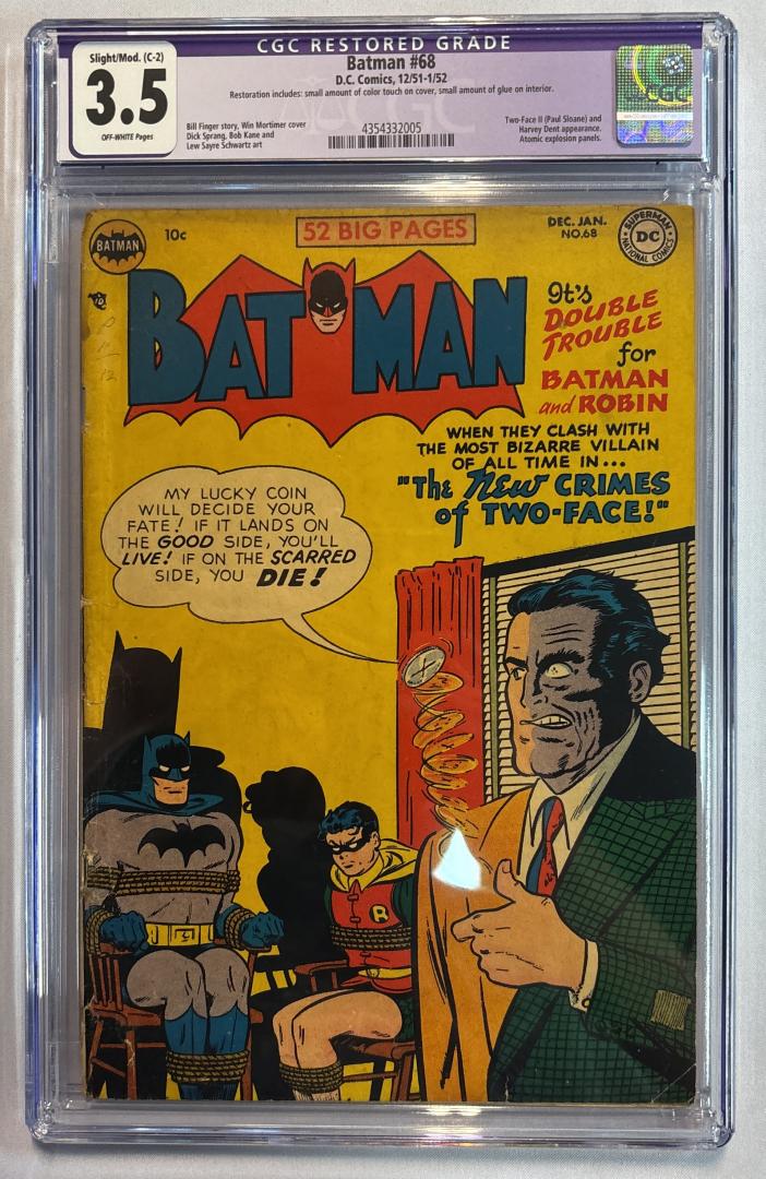 Batman #68 CGC 3.5 Restored DC Comics 1951