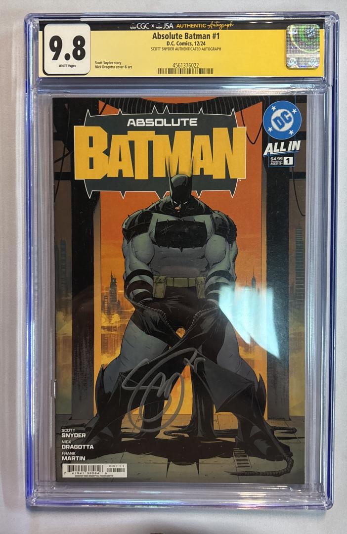 Absolute Batman #1 CGC x JSA 9.8 Scott Snyder Signed DC Comics 2024