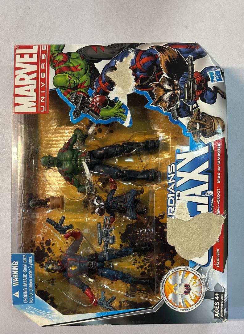 Guardians of the Galaxy 4-Pack Marvel Universe Hasbro 2011 Damaged Box