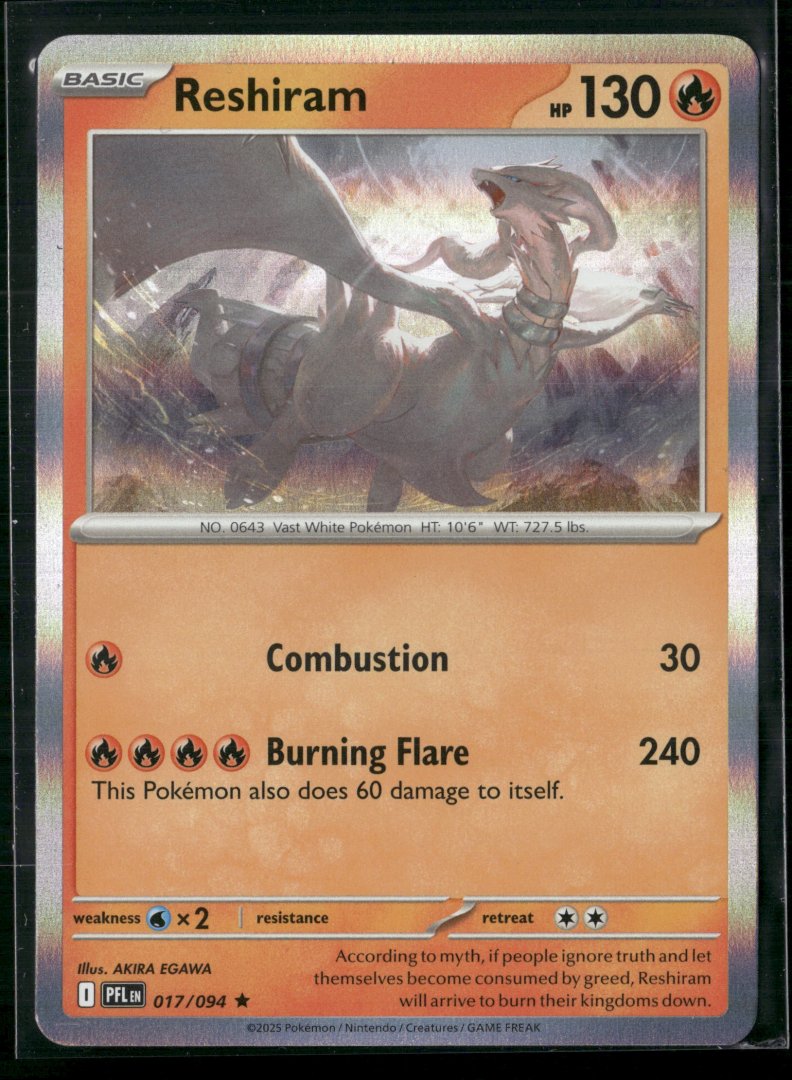 Reshiram - Black & White 017/094 - Rare Holo