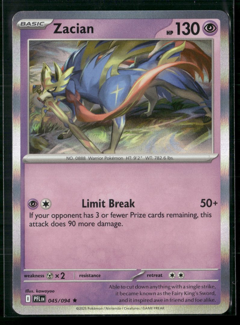 Zacian - Sword & Shield 045/094 - Rare Holo