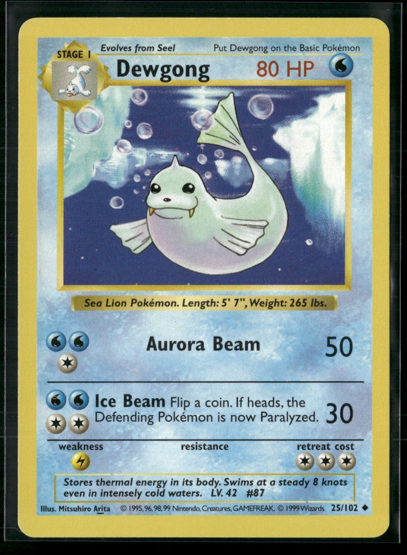 Dewgong - Base Set 025/102 - Rare
