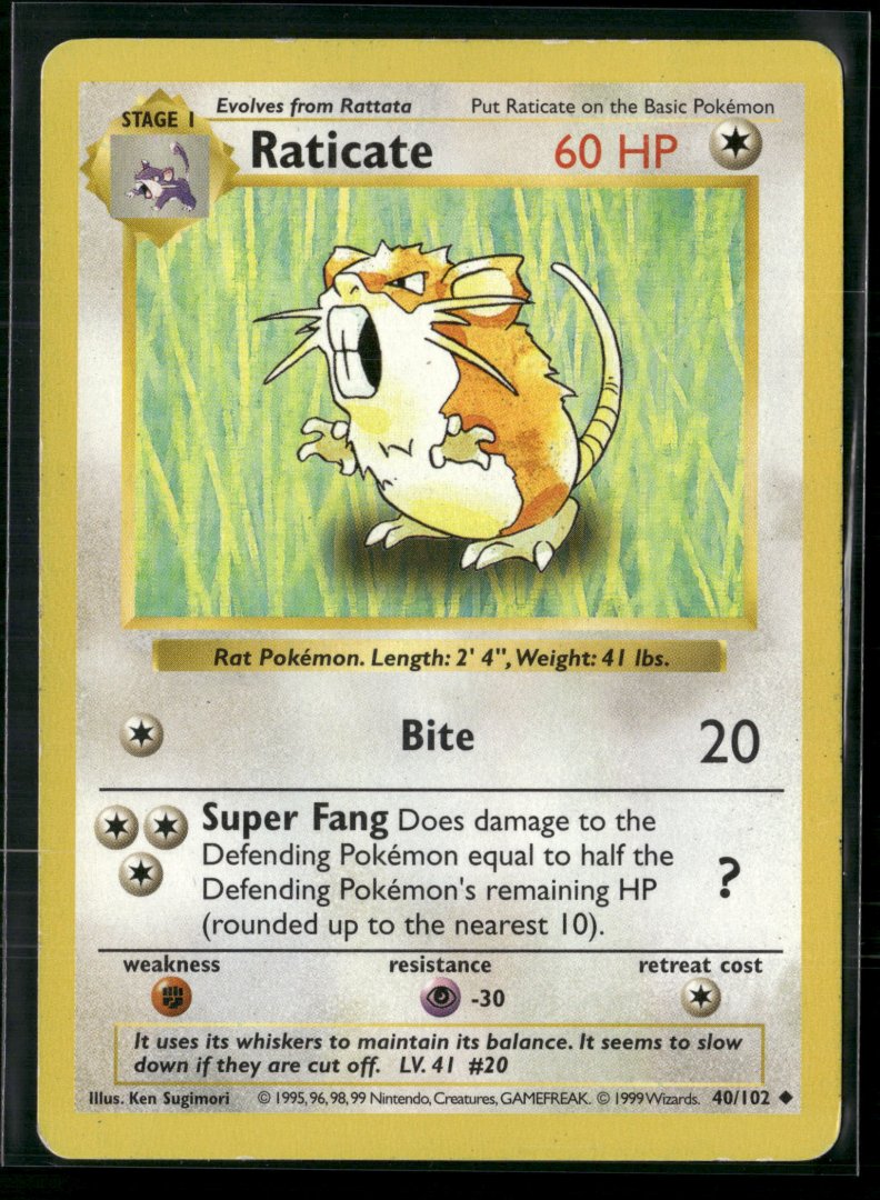 Raticate - Base Set 040/102 - Rare