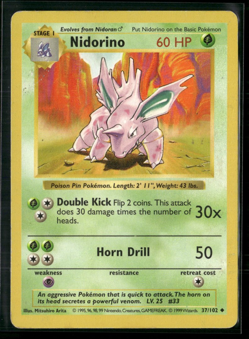 Nidorino - Base Set 371/102 - Rare