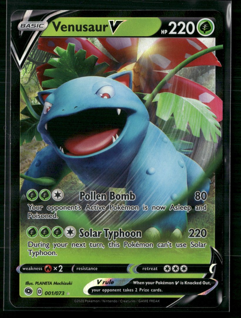 Venusaur V - Sword & Shield 001/073 - Rare Holo V