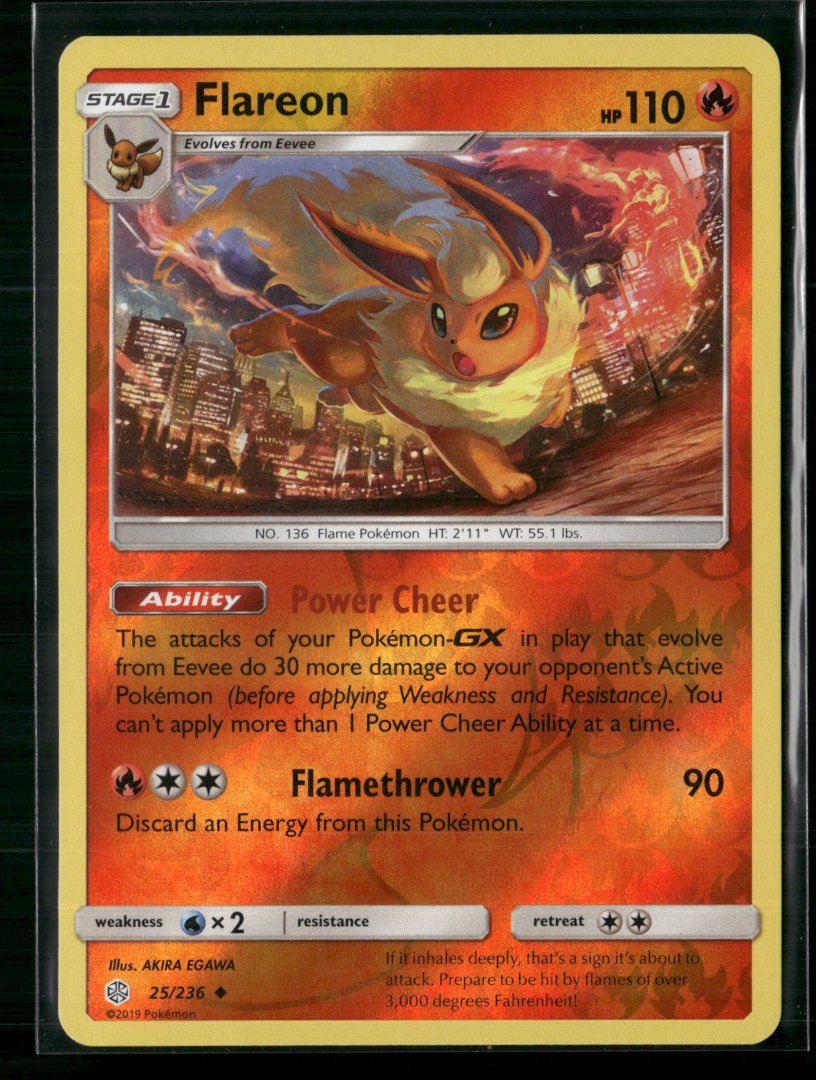Flareon - Sun & Moon 025/236 - Rare Holo