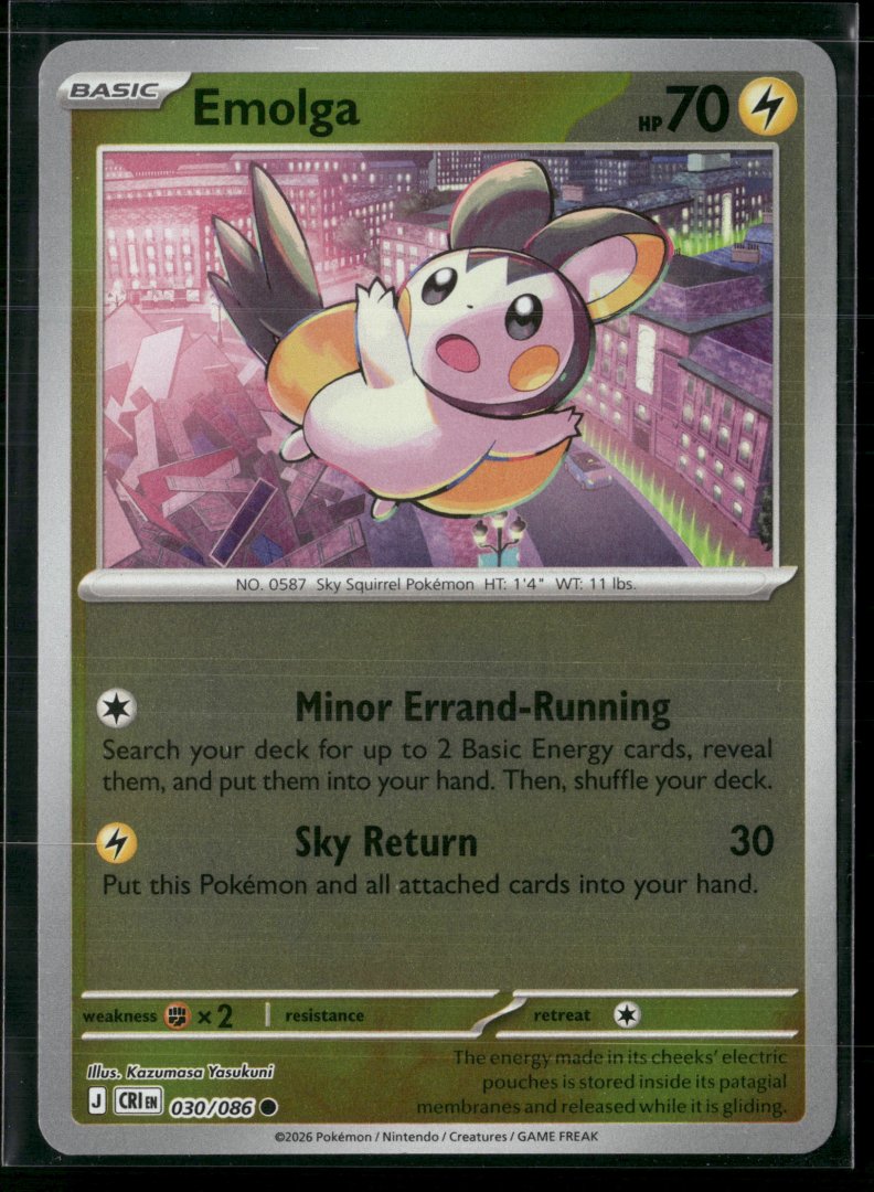 Emolga - ME04: Chaos Rising 030/086 - pokemon - Common Reverse Holo