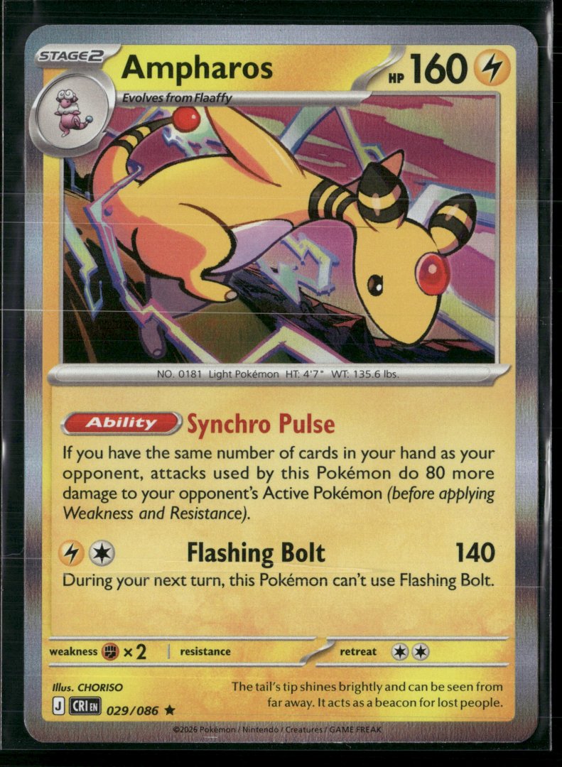 Ampharos - ME04: Chaos Rising 029/086 - pokemon - Rare Holo