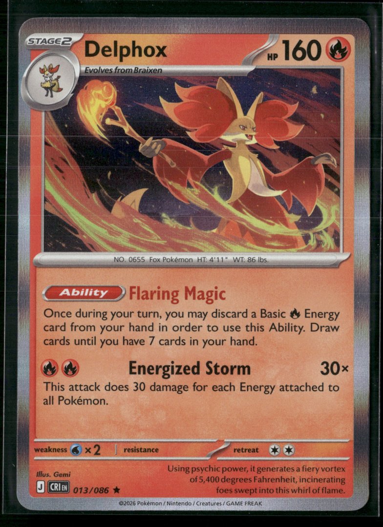 Delphox - ME04: Chaos Rising 013 - Pokemon TCG - Rare Holo