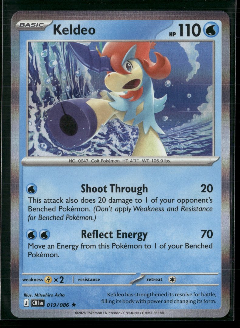 Keldeo - ME04: Chaos Rising 019 - Pokemon TCG - Rare Holo