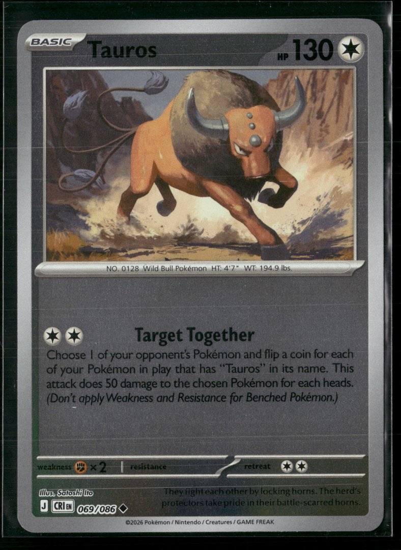 Tauros - 069/086 - ME04: Chaos Rising - pokemon - Uncommon Reverse Holo
