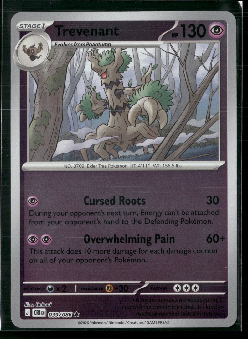 Trevenant - CRI 039/068 - Pokemon TCG - Rare Holo