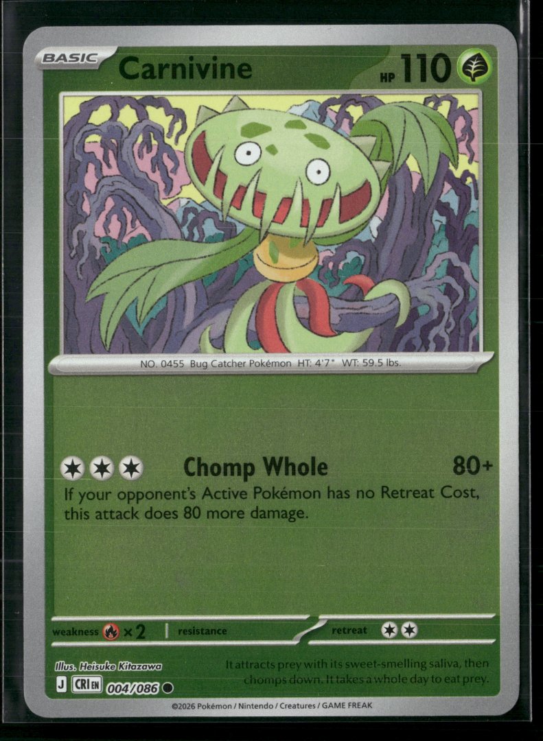 Carnivine - CRI 004/086 - Pokemon TCG - Common