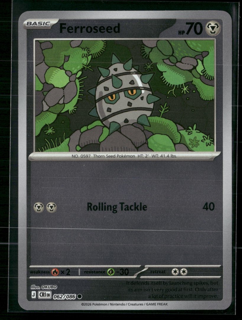 Ferroseed - ME04: Chaos Rising 062/086 - pokemon - Common Reverse Holo