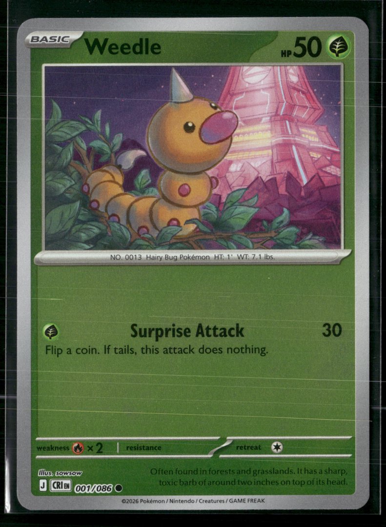 Weedle - ME04: Chaos Rising 001 - pokemon - Common Reverse Holo