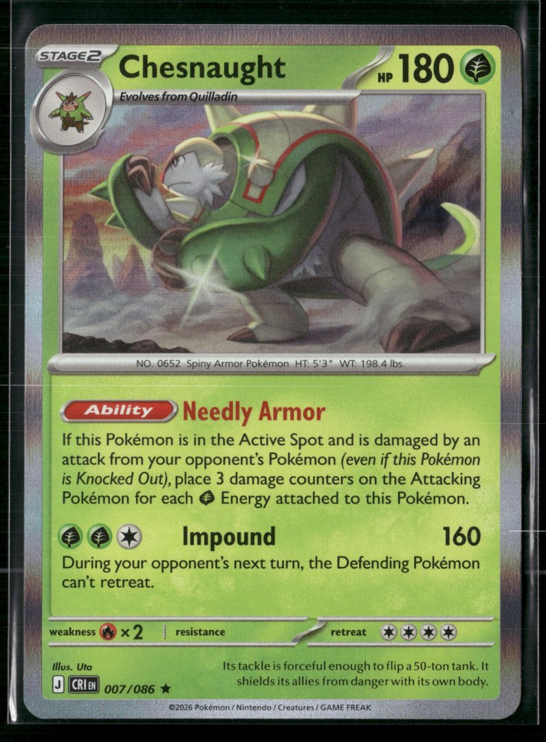 Chesnaught - ME04: Chaos Rising 007 - Pokemon TCG - Rare Holo