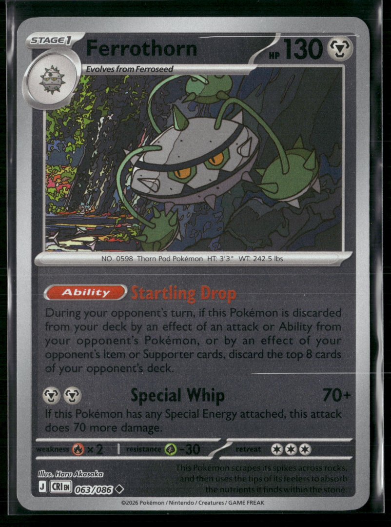 Ferrothorn - ME04: Chaos Rising 063 - Pokemon TCG - Uncommon Reverse Holo