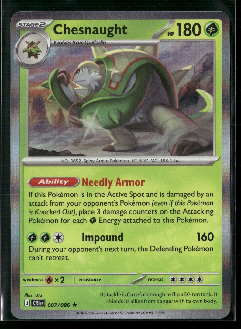 Chesnaught - ME04: Chaos Rising 007 - Pokemon TCG - Rare Holo