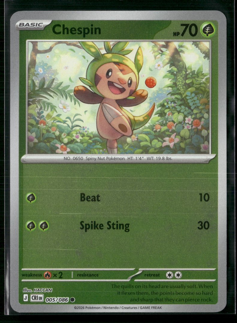 Chespin - ME04: Chaos Rising 005/086 - pokemon - Common Reverse Holo