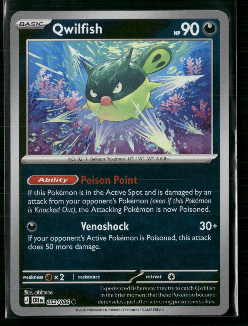 Qwilfish - ME04: Chaos Rising 052 - pokemon - Common Reverse Holo