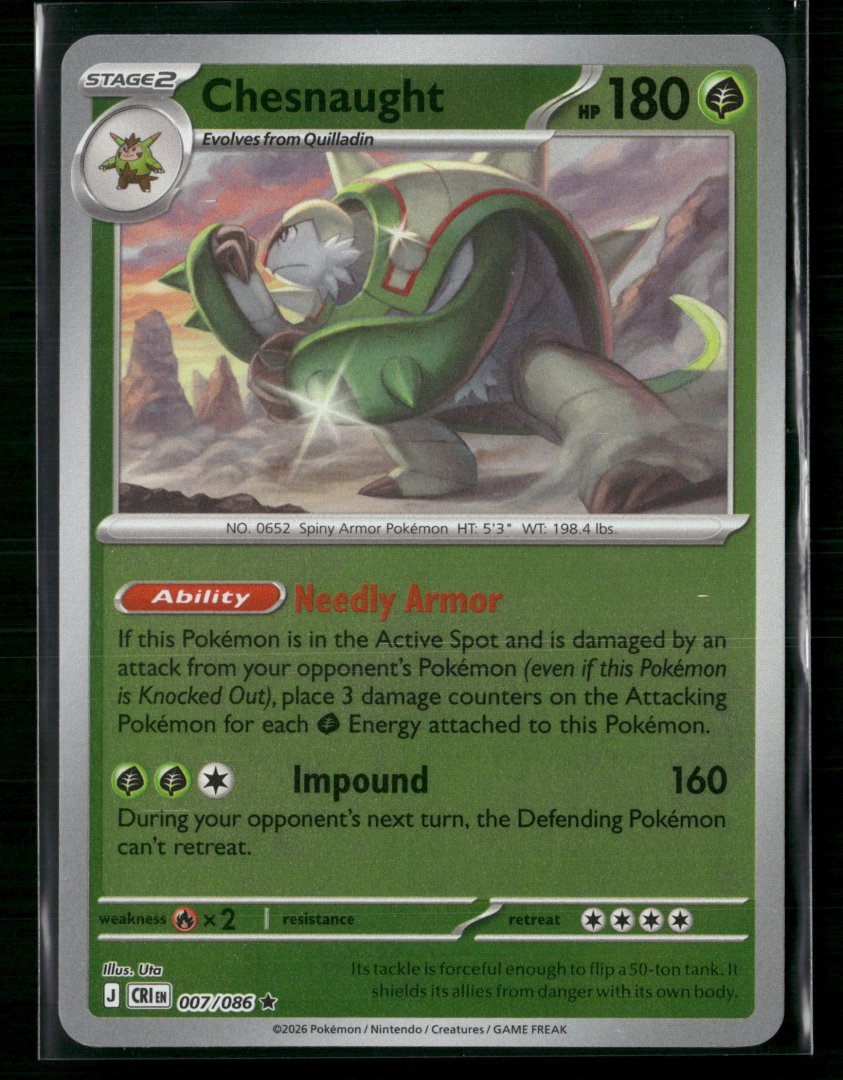 Chesnaught - ME04: Chaos Rising 007 - pokemon - Rare Reverse Holo