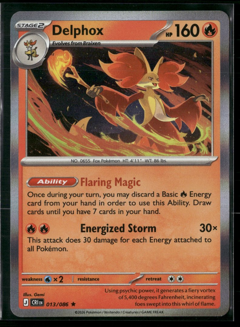 Delphox - ME04: Chaos Rising 013 - Pokemon TCG - Rare Holo