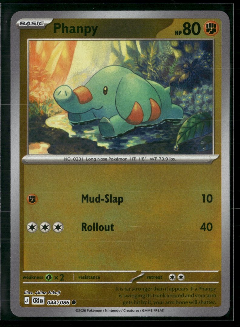 Phanpy - ME04: Chaos Rising 043 - Pokemon TCG - Common Reverse Holo