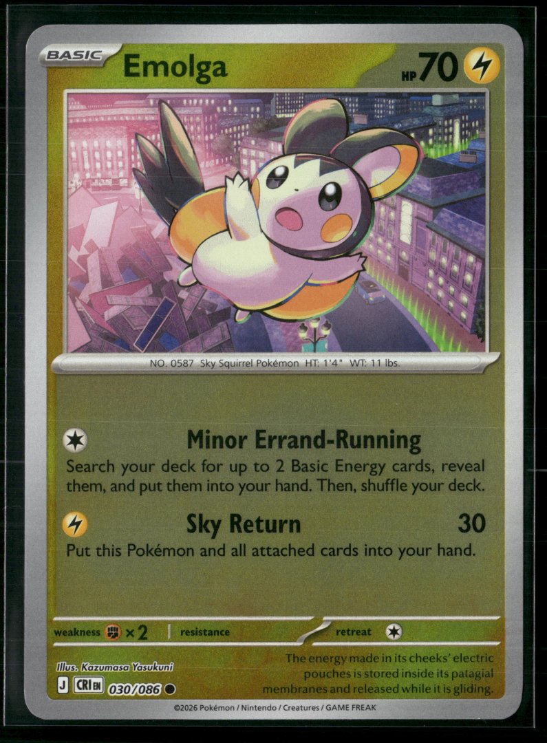 Emolga - ME04: Chaos Rising 030/086 - pokemon - Common Reverse Holo