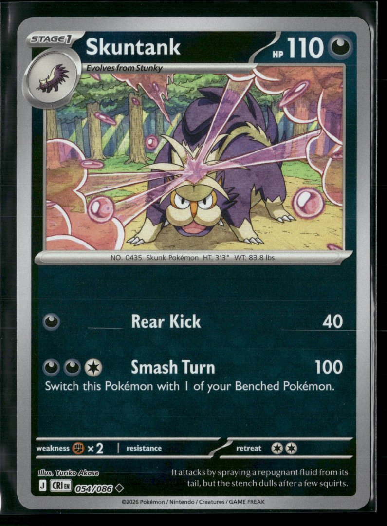 Skuntank - ME04: Chaos Rising 054/068 - Pokemon TCG - Uncommon Reverse Holo