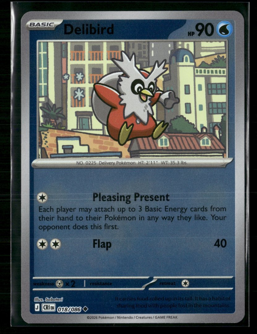 Delibird - ME04: Chaos Rising 018/106 - Pokemon TCG - Uncommon Reverse Holo