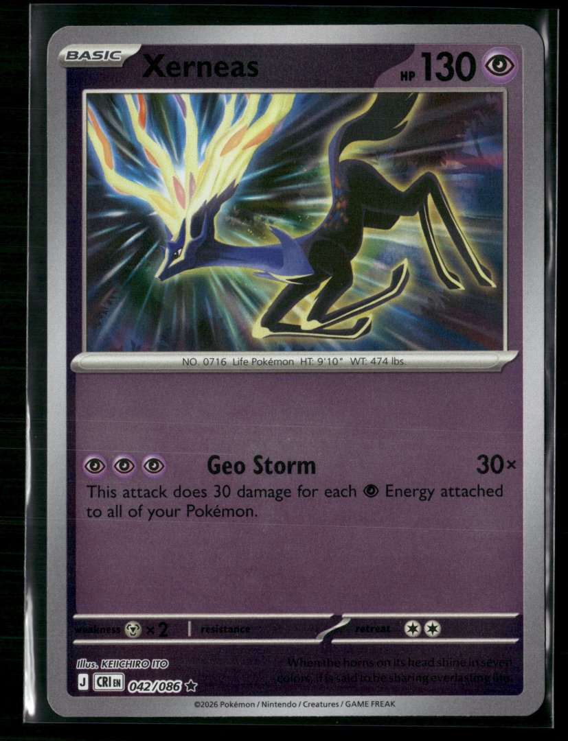 Xerneas - ME04: Chaos Rising 042/086 - Pokemon TCG - Rare Reverse Holo