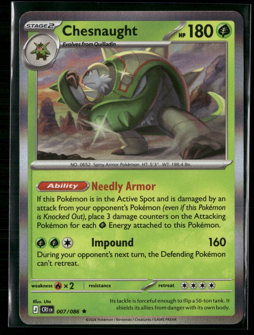 Chesnaught - ME04: Chaos Rising - Pokemon TCG - Rare Holo