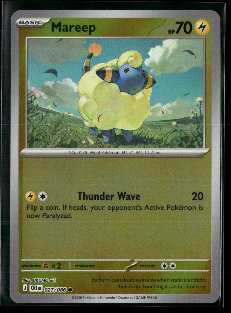 Mareep - ME04: Chaos Rising 027 - Pokemon TCG - Common Reverse Holo